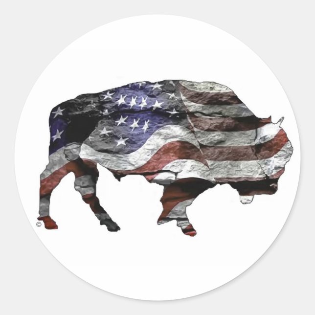 American Bison Classic Round Sticker (Front)