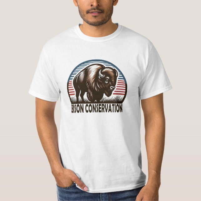 American Bison Conservation World Wildlife Day T-Shirt (Front)