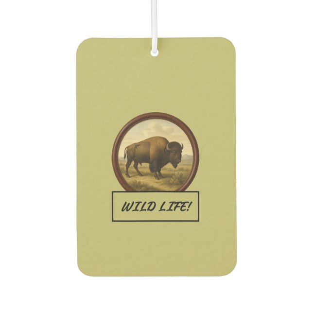American Bison Dark Khaki Auto/Truck Air Freshener (Front)