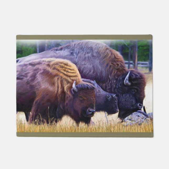 American Bison Family Doormat (Front)