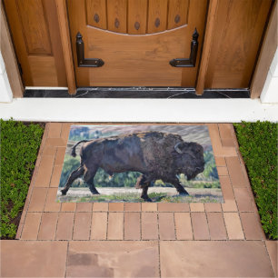 American Bison Grassland Rustic Western Wildlife Doormat