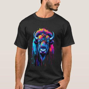 American Bison Lovers Colourful Pop Art American B T-Shirt