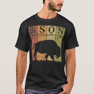 American Bison Periodic Table Elements Buffalo Ret T-Shirt