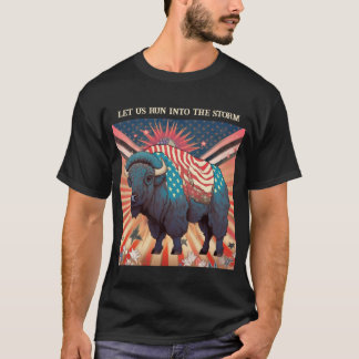 American Bison Stars and Stripes T-Shirt