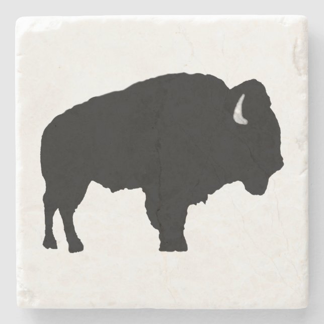 American Bison Stone Coaster (Front)