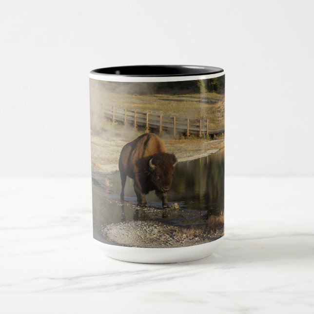 American Bison Yellowstone Wildlife Photography Mug (Center)