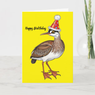 American bittern wearing bithday hat drawing card