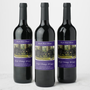 American Black Bear (Ursus Americanus) by Audubon Wine Label