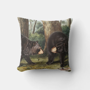 American Black Bear Ursus Americanus Illustration Cushion