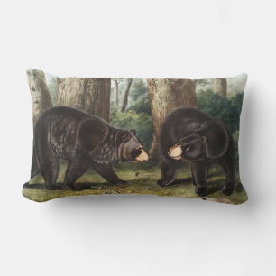 American Black Bear Ursus Americanus Illustration Lumbar Cushion