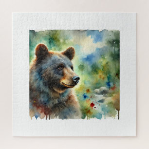 American Black Bear Watercolor 091024AREF120 - Wat Jigsaw Puzzle