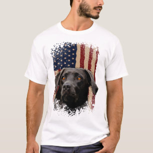 American Black Labrador Usa Flag Lab Owner T-Shirt