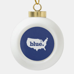 American Blue States Ceramic Ball Christmas Ornament