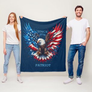 American Bold Eagle Flag Colours Fleece Blanket