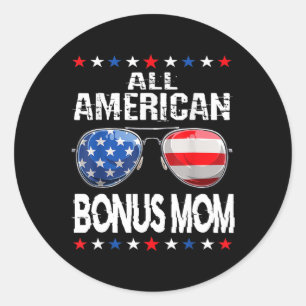 American Bonus Mum 4th Of July Sungles Family Classic Round Sticker