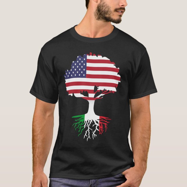 American Born Italian Roots America Grown With Ita T-Shirt (Front)