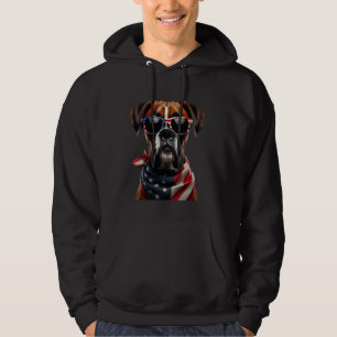 American Boxer Dog 4th Of July Incependence Day Ow Hoodie