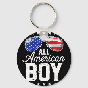 American boy 4th of july usa sunglasses family key ring