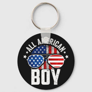 American boy matching family fourth 4th of july key ring
