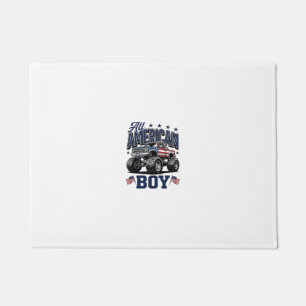American Boy Monster Truck Vintage Patriotic Shirt Doormat