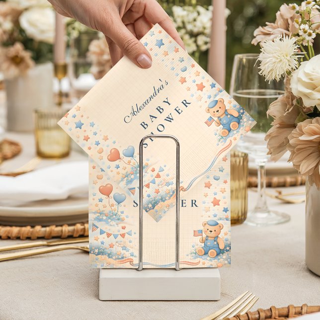 American Boy Red White Blue Baby Shower Napkin (Creator Uploaded)