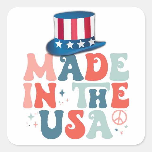 American Boy Square Sticker (Front)