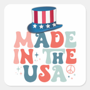 American Boy Square Sticker