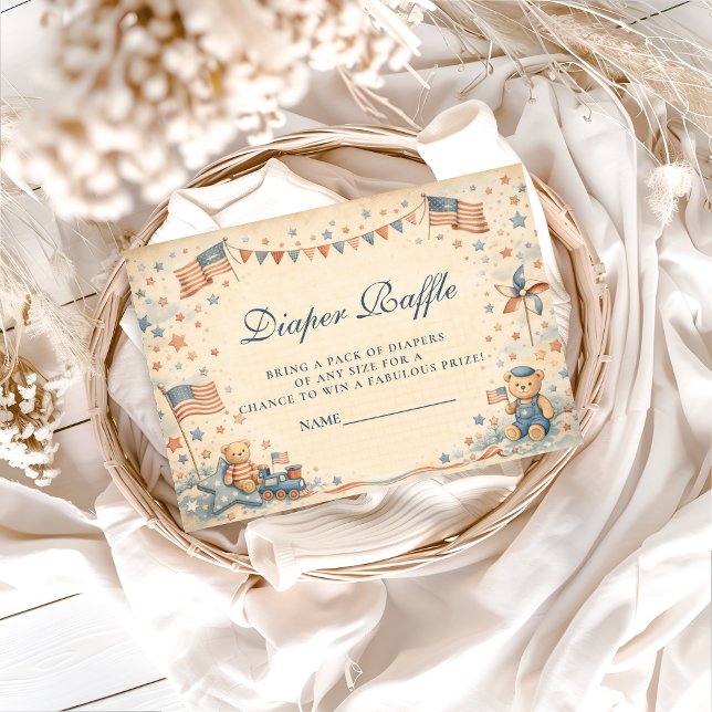 American Boy Stars and Stripes Diapper Raffle Enclosure Card (Creator Uploaded)