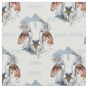 American Brahman With Text  Fabric