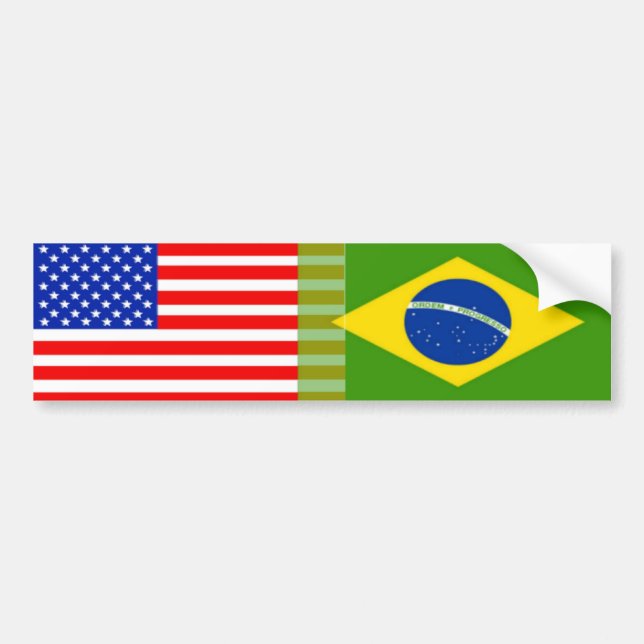 American-Brazilian Flags Bumper Sticker (Front)