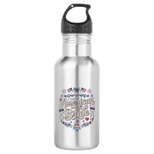 American Bride Patriotic Wedding Vector Design_1 532 Ml Water Bottle