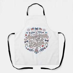 American Bride Patriotic Wedding Vector Design_1 Apron
