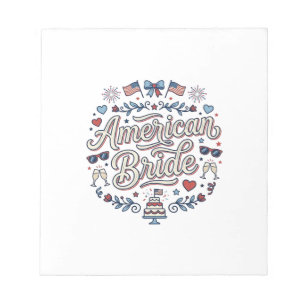 American Bride Patriotic Wedding Vector Design_1 Notepad