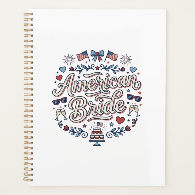 American Bride Patriotic Wedding Vector Design_1 Planner (Front)