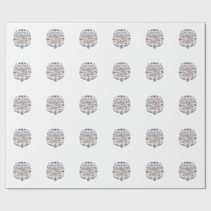 American Bride Patriotic Wedding Vector Design_1 Wrapping Paper