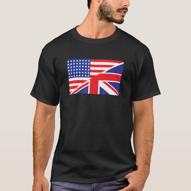 American British Dual Citizen Flag Us Uk Flag T-Shirt (Front)