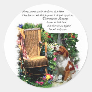 American Brittany Spaniel Art Gifts Classic Round Sticker