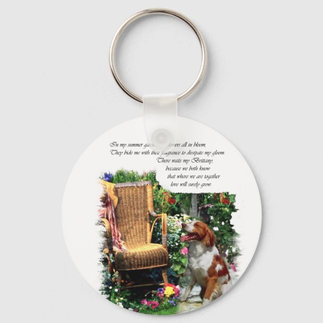 American Brittany Spaniel Art Gifts Key Ring (Front)
