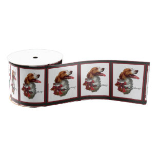 American Brittany Spaniel Christmas Grosgrain Ribbon