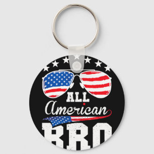 American bro 4th of july matching family key ring