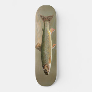 American Brook Trout Vintage Fish Illustration Skateboard