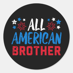 American brother 4th of july matching family classic round sticker