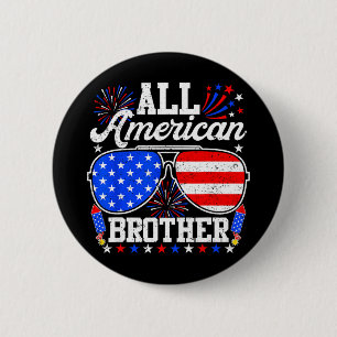 American brother 4th of july sunglasses family 6 cm round badge