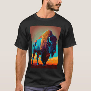 American Buffalo Animal Pop Bison Grilling 3 T-Shirt