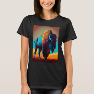 American Buffalo Animal Pop Bison Grilling 3 T-Shirt