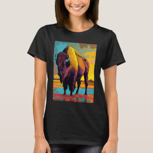 American Buffalo Animal Pop Bison Grilling T-Shirt
