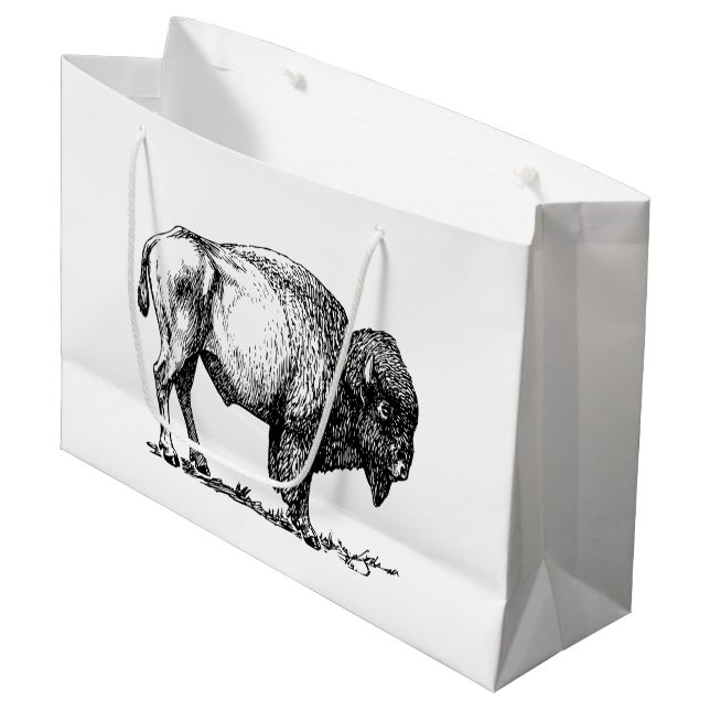 American Buffalo Bison Large Gift Bag (Front Angled)