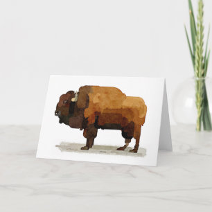 American Buffalo (Bison) Watercolor Greeting Card