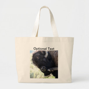 American Buffalo in Yellowstone National Park Large Tote Bag
