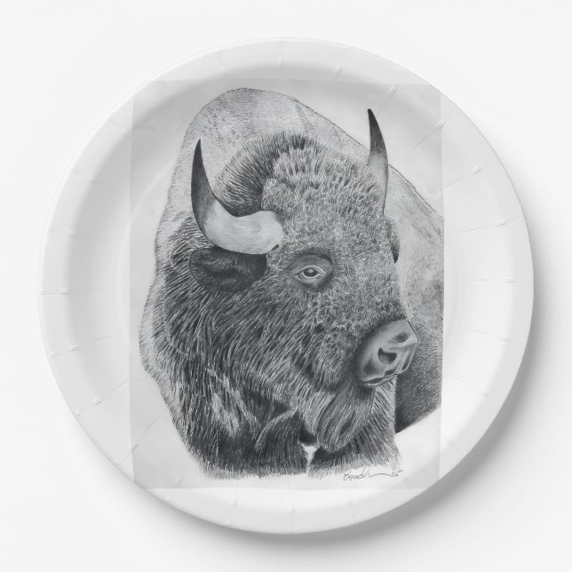 American Buffalo Paper Plate (Front)